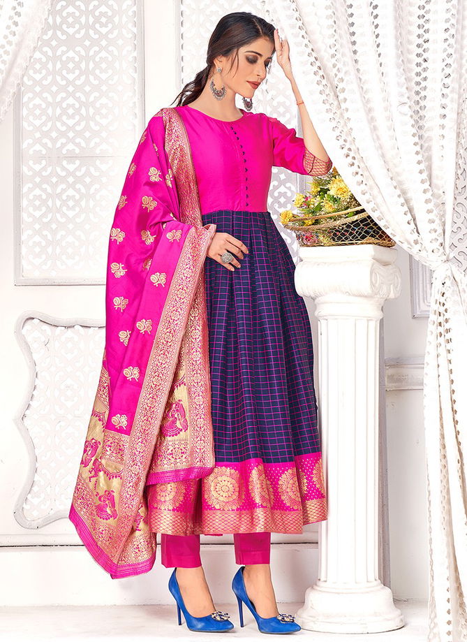 Purple Colour Kulfi 2 Rahul NX New Latest Designer Ethnic Wear Banarasi Silk Gown Collection 1007